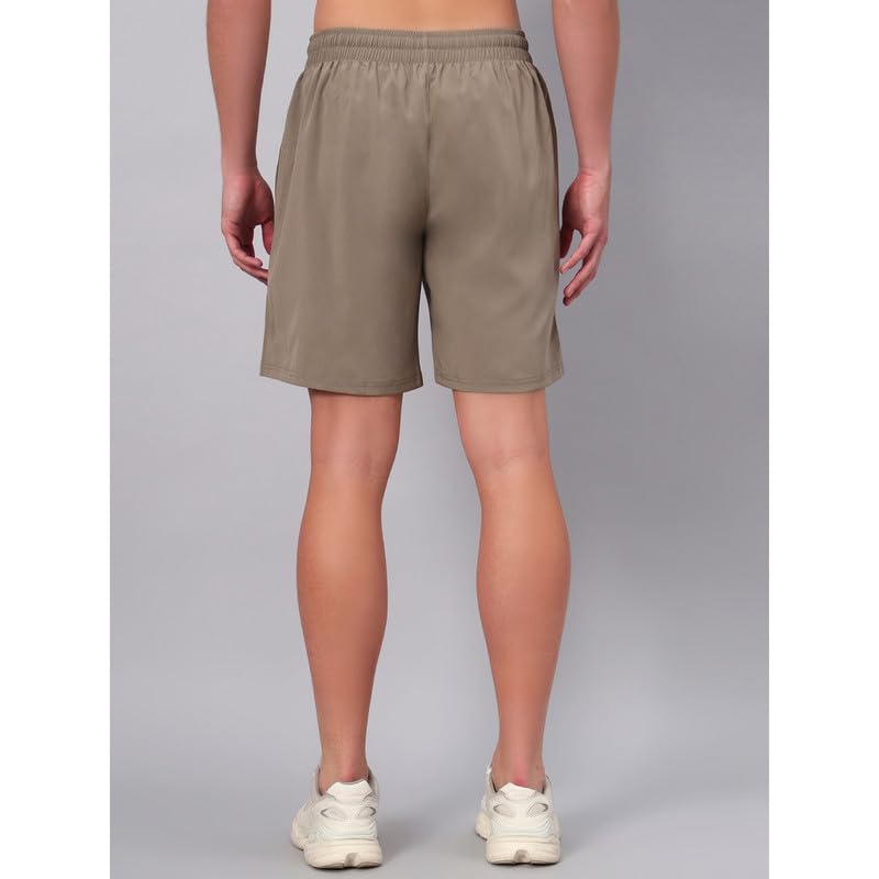 Image of ATICX Polyester Shorts for Men - Quick Dry Lightweight with Zipper Pockets - Gym, Running, Jogging, Training Half Pants for Basketball, Swimming, Badminton, Cycling, Football, Outdoor & Home Wear