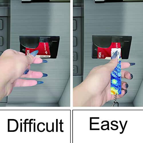 Image of 3PCS Credit Card Puller, Cute Debit Bank Card Grabber for Long Nails ATM Keychain Women with Plastic Clip