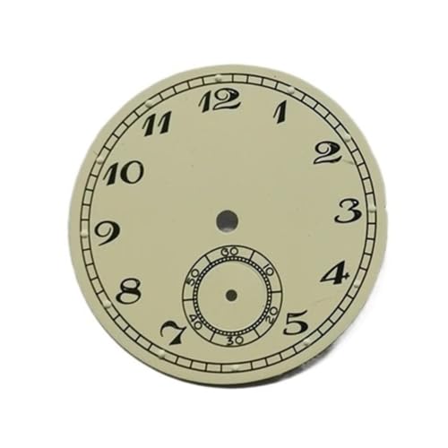 Image of SROUPSUTKK Watch Dial Matte Black Vintage Color lume Green Printing Hour Index for ETA 7001 Movement 28mm Faces for ETA7001