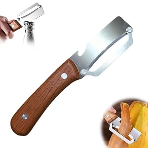 Zero Snag Wooden Peeler,Premium Vegetable Peeler with Wooden Handle and Bottle Opener, 2-in-1 Stainless Steel Thickened FruitPeeler,Multifunctional Kitchen Tool for Fruit Potato Pumpkin Papaya