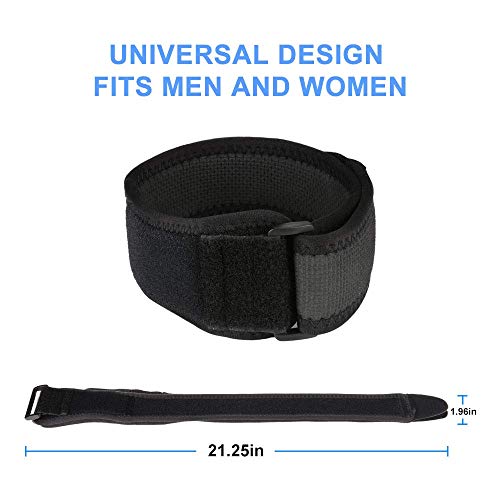 supregear IT Band Strap （2-Pack）- It Band Relief - Outside of Knee Pain, Iliotibial Band Syndrome Brace - Adjustable Support for Running and Exercise - Athletic Stabilizer for Men, Women