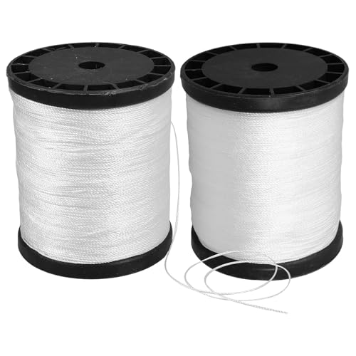 Cuerda de Nylon para Albañilería Resistente, Cordón Trenzado Blanco 2 Rollos 0.195kg Cada Uno Cuerda de Trabajo Pesada para Herramientas y Albañilería miniatura 1