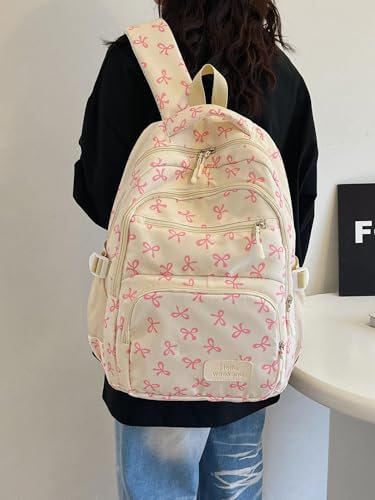 Bow Backpack For Girls 3pcs Set, Pink Bow Backpack, Bows Backpacks for Girls, Coquette Backpacks (Black Brown)2