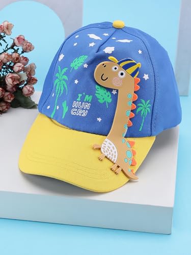 Image of PASSION PETALS Summer Dino Rockstar Baseball Cap for Kids Boys and Girls 2-4Years