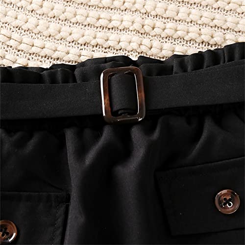 Conjunto de 2 peças com saia para bebês meninas com babados e laço e minissaia, rosa, 5-6 Anos