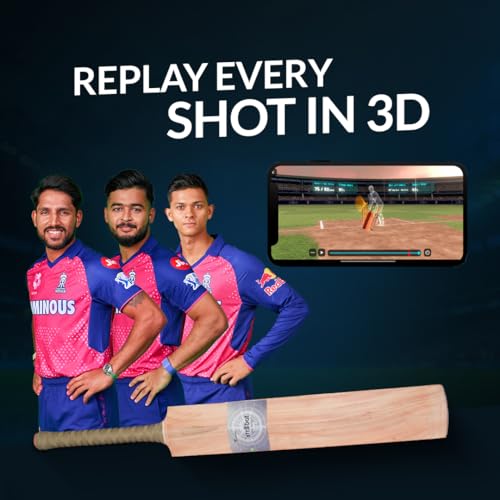 Image of str8bat Pro - Smart Sticker for Cricket Bat | Paper-Thin Smart Motion Sensor for Real-Time Shot Tracking with Performance Insights & Unlimited Storage | Enhances Batting Skills | for Players, Coaches