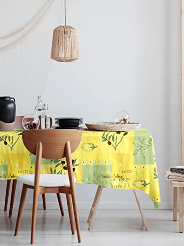 Calitex Toile cirée Recette provencale, Vert, Ronde 140 cm