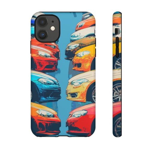 Voitures modernes coque iPhone 11 mate design multicolore