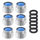 OSDUE Perlator Strahlregler M18, 6-teiliges Set Luftsprudler Filter, Wasserhahn Sieb Einsatz mit Dichtung, Honeycomb Perlator Verchromt für Küche Bad Bath Room