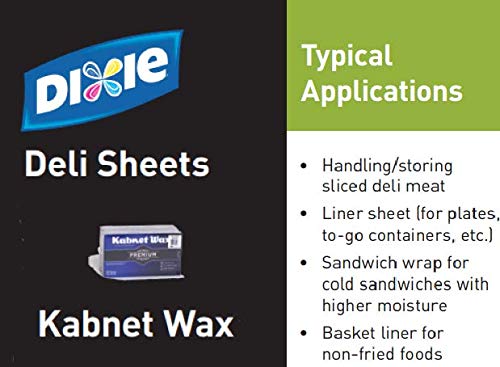 Dixie Kabnet Wax 83MASTER 10.750" Length x 12" Width, White Interfolded Heavy Weight Dry Waxed Deli Paper, 500 Sheets (Pack of 12)