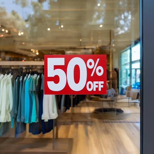 Up to 50% Percent Off Sign Bundle Pack, 7" x 11": 20%, 30%, 40% & 50%, 5 Each, 25 Pack