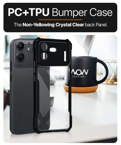 Image of WOW IMAGINE Shock Proof Clear Back Case Mobile Cover for Nothing Phone 4b 5G (Hard | Hybrid PC + TPU | Full Armour Device & Camera Protection | Black)