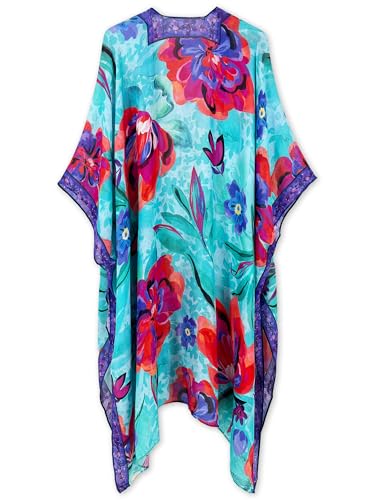 Image of Spicy Sandia Kimonos for Women Floral Beach Cover Up Loose Swimsuit Bathing Suit Coverup Cardigan for Summer Swimwear