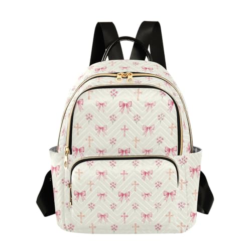 Sac à dos avec nœud croisé blush Wudan et imprimé fleurs romantique