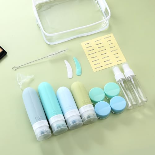 Gemice 16 Pack Travel Bottles Set, CAA Approved Leak Proof Silicone Squeezable Containers for Toiletries, Refillable Accessories 60ml 90ml for Conditioner, Shampoo, Lotion & Body Wash (BPA Free) - Image 6