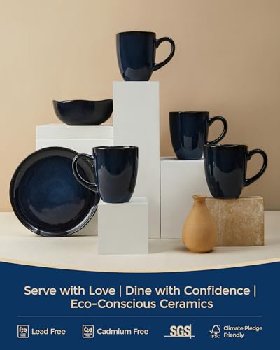 Image of Pokini Coffee Mug 15oz, Coffee Mugs Set of 4, Cups for Latte Tea Cappuccino