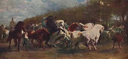 Poster sur toile The Horse Fair par Rosa Bonheur sans cadre de dimensions 58 x 90 cm par GerRit