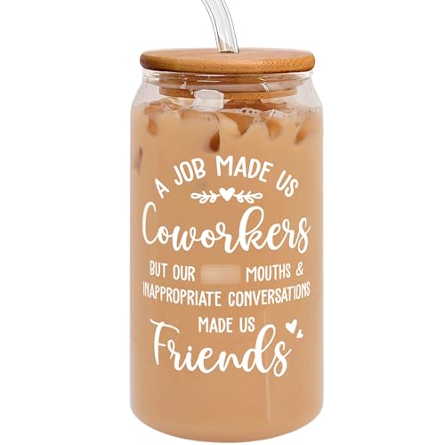 Gifts for Coworkers, Friends & Besties - Thank You & Christmas Gifts - 16 Oz Can Glass