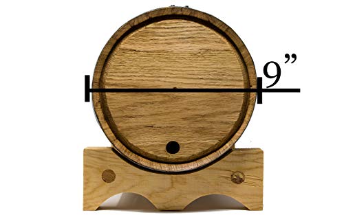 Design Engraved Premium American White Oak Aging Barrels (10 Liter) - Wooden Barrels For Aging Your Own Whiskey, Bourbon, Wine, Tequila, Rum, Scotch, Beer, & More | Personalized Design Engraved RHB156
