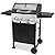 Grill Boss Outdoor Barbeque 3 Burner Propane Gas Grill for Barbecue Cooking with Top Cover Lid, Wheels, and Side Storage Shelves, Black