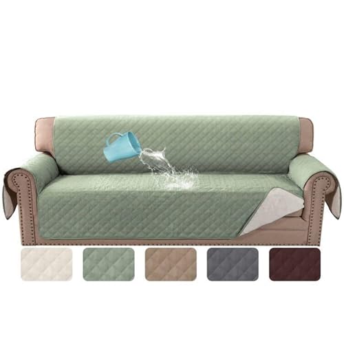 H.VERSAILTEX Sofa Cover Couch Cover for Dogs with Elastic Straps 100% Waterproof Furniture Protector for Pets Couch Cover for 3 Cushion Couch(Sofa, Pale Aqua)