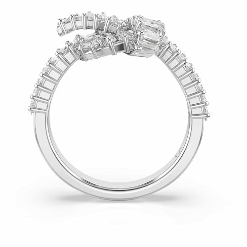 Swarovski Anello Matrix, Taglio Baguette, Nodo, Bianco, Placcato Rodio - 3