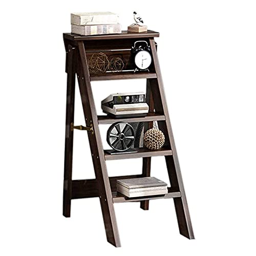 Escalera taburete de madera maciza con diseño robusto de alta durabilidad 6