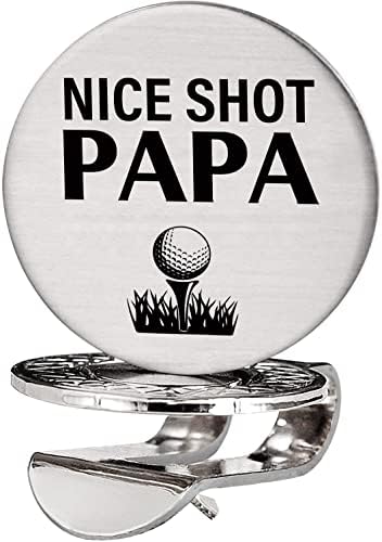 Advivio Nice Shot Papa - Funny Golf Ball Marker with Magnetic Hat Clip, Stainless Steel Golf Marker Accessories Best Father Gifts for Dad, Father, Papa, Golfer, Golf Lovers