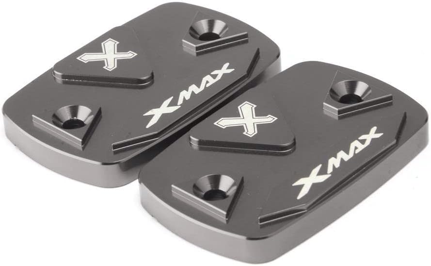 QQLADY M - 2 piezas de aluminio para motocicleta cubierta de depósito de líquido delantero para Yamaha para Xmax 300 para Xmax300 2017 2018 2019