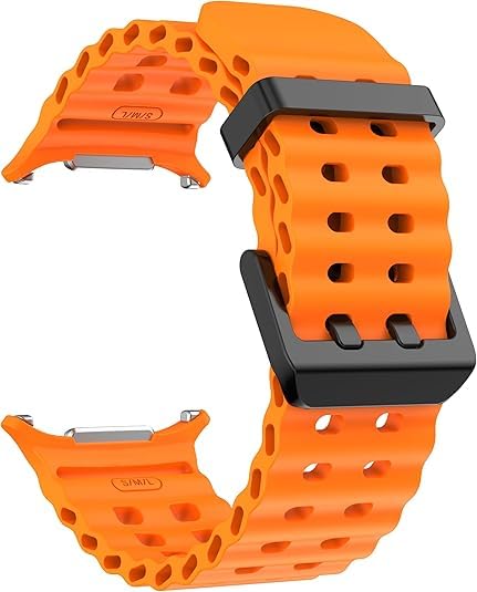 OBOE Silicone Band 'COMPATIBLE WITH' Samsung Galaxy Watch Ultra/Ultra 2 (2025) 47mm No Gap Sport Strap (Orange) [WATCH NOT INCLUDED]-picture-13