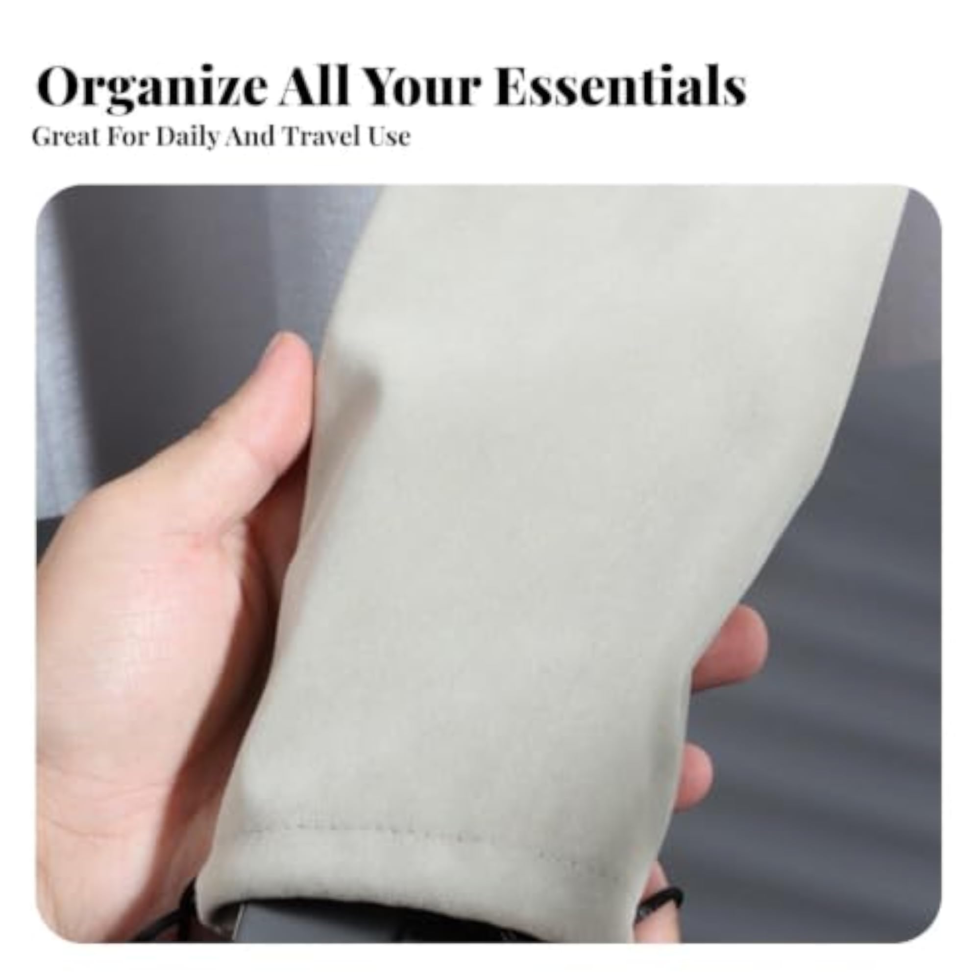 Flannel Drawstring Pouch for Electronics Organizer