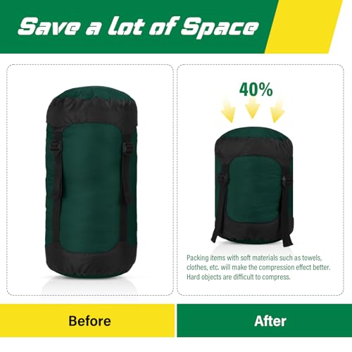 GliCraft 5 Pcs Compression Sacks for Backpacking 20L Camping Sleeping Bag Stuff Sacks for Backpacking Water Resistant Sleeping Bag Storage Sack for Space Saving Hiking Gear(Earth Tones) - Thumbnail 3