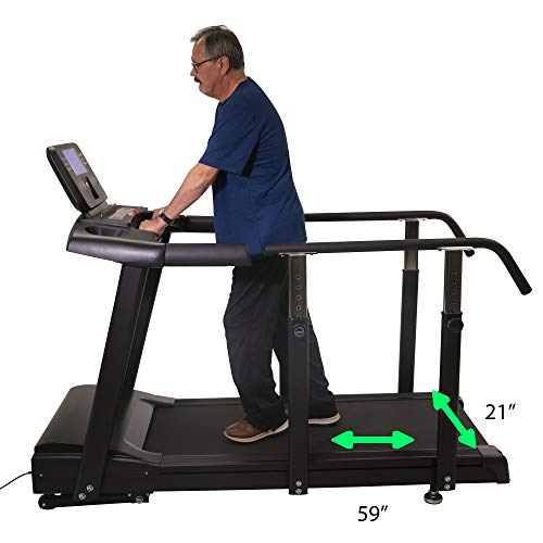 Image of RehabMill Afforable Rehabilitaion Treadmill with Elevation and Adjustable Long Heandrails, Black