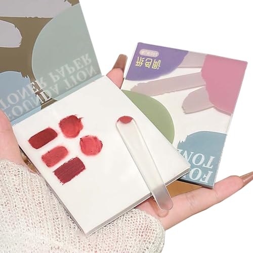 Bloque de papel para paletas, 100 hojas de mezcla de colores, herramientas de pigmento de gel, mezclador de paletas, adecuado para cosméticos, base, corrector, sombra de ojos, colorete líquido