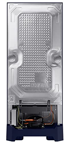 Image of Samsung 209L 3 Star Inverter Direct-Cool Single Door Digi-Touch Curd Maestro Refrigerator Appliance (RR23C2K33UZ /HL,Midnight Blossom Blue) Base Stand Drawer