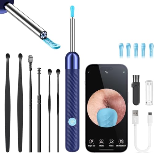 Image of Yorsfun Ear Wax Removal Kit with Camera, Otoscope with 7 Ear Spoon | 1080P HD ear cleaner, 6 LED lights, 7 ear spoons, 6 ear tips, works with iOS and Android