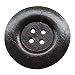 Chenkou Craft 20pcs Big Size 50mm 2" Brown Round Wood Buttons 4 Holes Craft Sewing Button