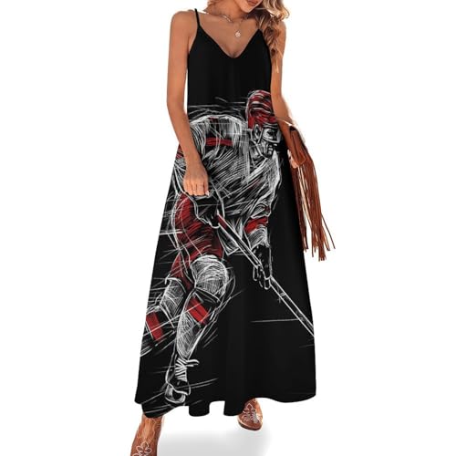 Robe longue hockey sur glace pour femme la tenue d'été sans manches idéale en voyage et plage