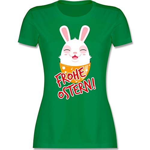Ostern - Frohe Ostern - Osterhase - L - Grün - t-Shirt Damen Frohe Ostern - L191 - Tailliertes Tshirt für Damen und Frauen T-Shirt