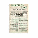 Murphy's Law Vintage Poster 4 Canvas Painting Posters And Prints Wall Art Pictures for Living Room Bedroom Decor 08x12inch(20x30cm) Unframe-style