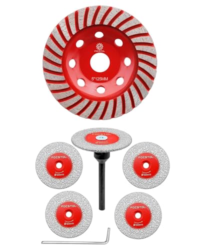 Disque diamant carrelage FOCSTOL 50mm et meule 125mm pour meuleuse d'angle
