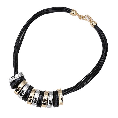 Juego de joyas CHICNET pendientes y cadena con ranuras anillos dorados accesorios de latón