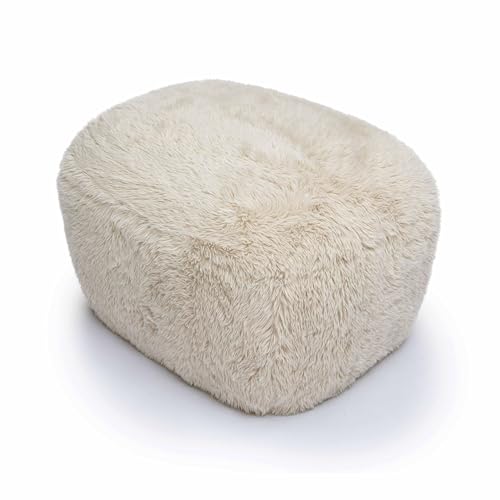 Tov Furniture Britt Natural Vegan Shearling Ottoman by TOV Furniture - Used condition - Image 4