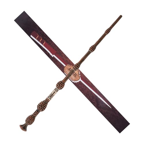 Aomig Varinha mágica, varinha mágica de 31 cm, varinha de salgueiro de presente original para homem e mulher, acessórios disfarce mágico college cosplay Halloween presente adulto, padrão de furos