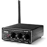 Bluetooth HiFi Mini Audio Amplifier - Class D Digital Desktop PC Stereo Amplifier Receiver (2 x 100 Watt MAX) Aluminum Diecast- Pyle PDA20BT, Micro Amp
