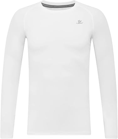 DEVOROPA Youth Boys Compression Shirt Long/Short Sleeve Football Baseball Undershirt Quick Dry Kids Sports Baselayer Crewneck