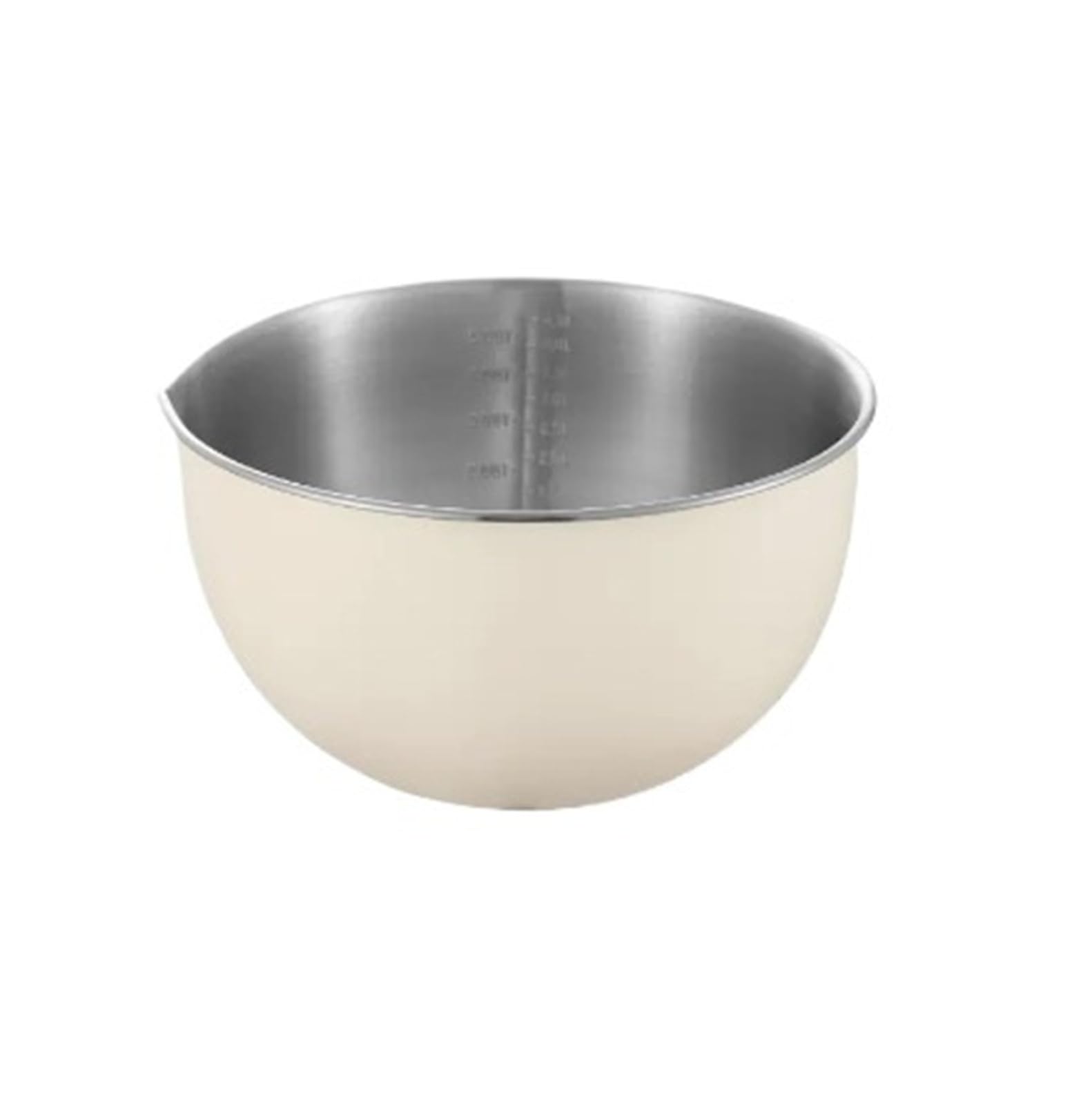 Tazón Para Mezclar Juego de tazones for mezclar acero inoxidable | 1.5 2.5 4.5L Ensalada De Bollería Antideslizante(White 4.5L)