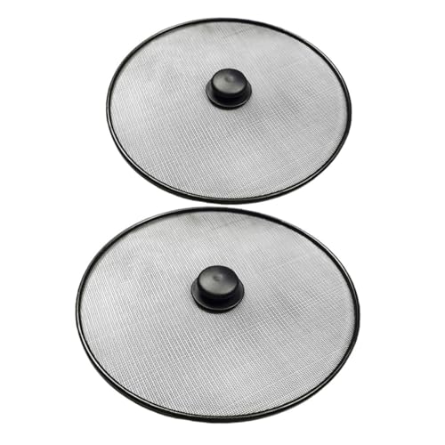 TOPBATHY 2piezas De Pantalla Antisalpicaduras De Aceite Para Sartén De Cocina Protector Contra Salpicaduras De Grasa De Malla Metálica Rejilla Antisalpicaduras De Acero Inoxidable Para Uso