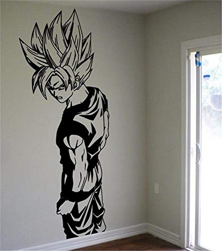 Ewdsqs Dragon Ball Wall Decal Super Saiyan Goku Vinyl Wall Sticker Dragon Ball Z, DBZ Anime Wall Art Sticker for Kids Room Decoration