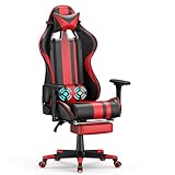 Soontrans Silla de Juegos, Metal, Rojo, 70D x 68W x 116H cm